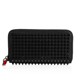 Panettone – Wallet – Grained Calf Leather and Spikes – Black