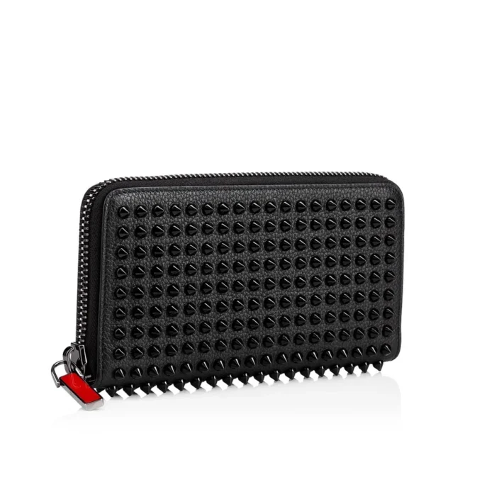 Panettone – Wallet – Grained Calf Leather and Spikes – Black