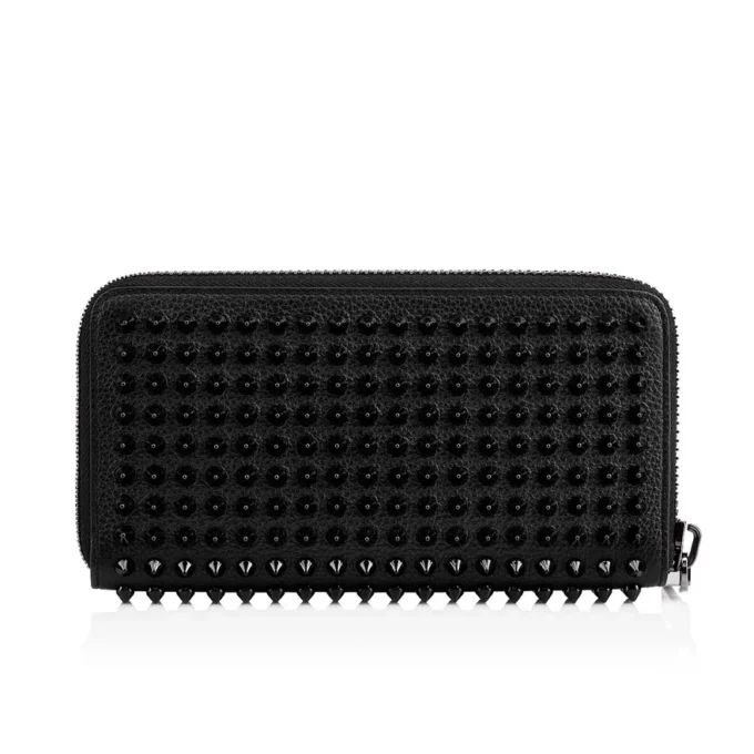 Panettone – Wallet – Grained Calf Leather and Spikes – Black