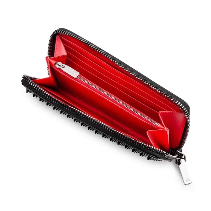 Panettone – Wallet – Grained Calf Leather and Spikes – Black