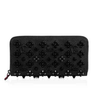 Panettone – Wallet – Grained Calf Leather and Spikes Loubinthesky – Black