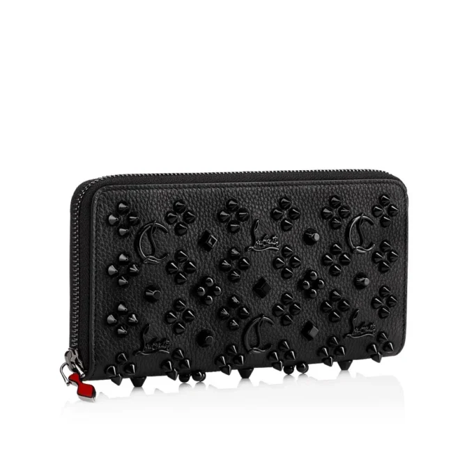 Panettone – Wallet – Grained Calf Leather and Spikes Loubinthesky – Black