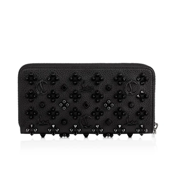 Panettone – Wallet – Grained Calf Leather and Spikes Loubinthesky – Black