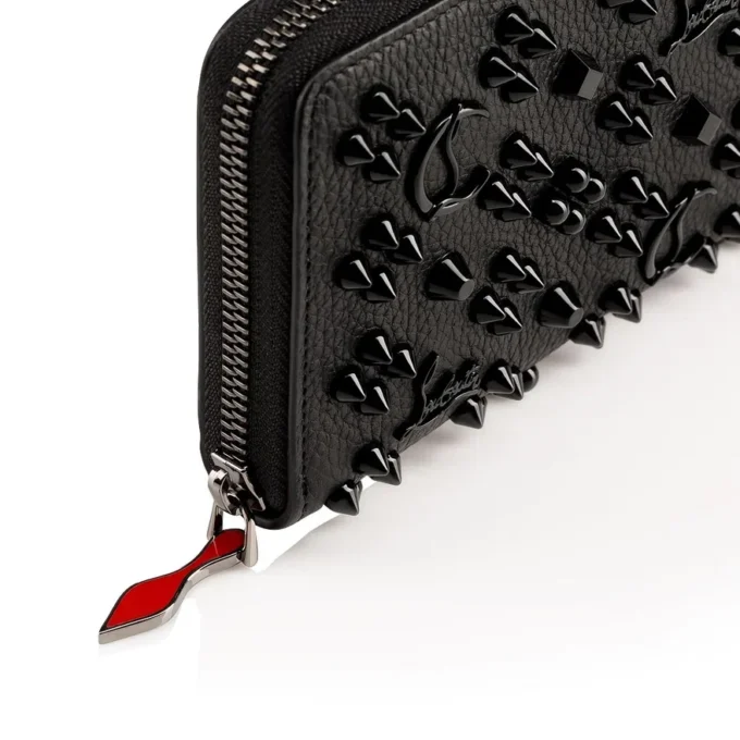 Panettone – Wallet – Grained Calf Leather and Spikes Loubinthesky – Black