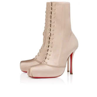 Pavlova Booty – 100 Mm Low Boots – Crepe Satin – Blush – Women