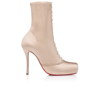 Pavlova Booty – 100 Mm Low Boots – Crepe Satin – Blush – Women