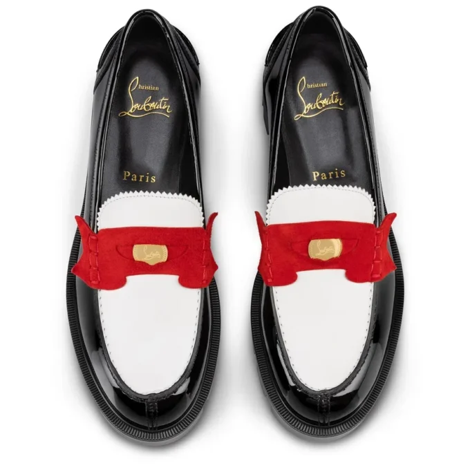 Penny Lug – Loafers – Calf Leather and Patent Leather – Multicolor – Women
