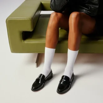 Penny Woman – Loafers – Abrasivato Calf Leather – Black – Women