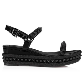 Pyraclou – 60 Mm Espadrilles – Patent Calf Leather – Black – Women