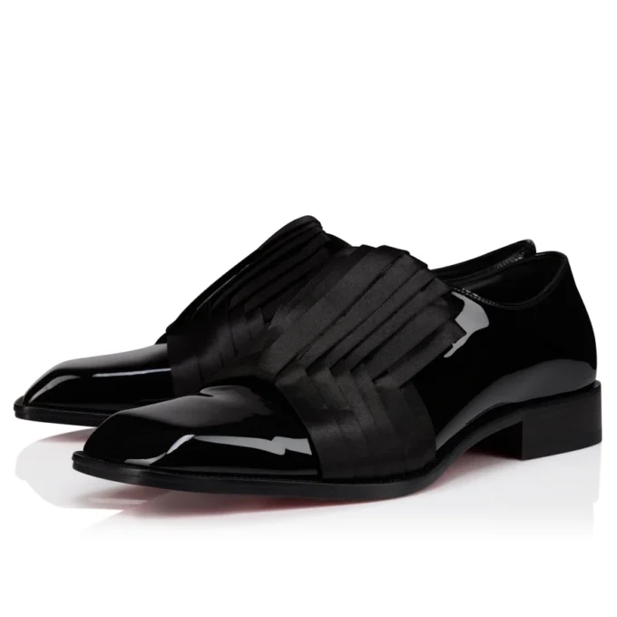 Rahul – Oxfords – Patent Calf Leather and Crepe Satin – Black – Men