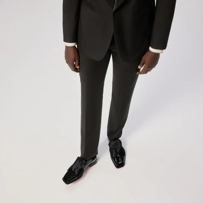 Rahul – Oxfords – Patent Calf Leather and Crepe Satin – Black – Men