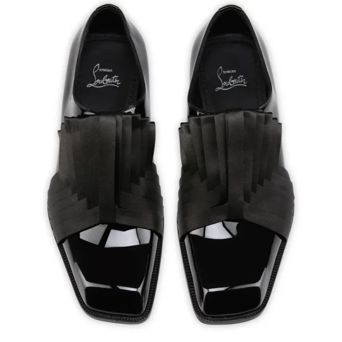 Rahul – Oxfords – Patent Calf Leather and Crepe Satin – Black – Men