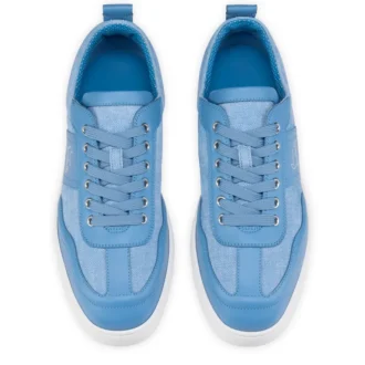 Retero – Sneakers – Calf Leather and Canvas – Ceruleo – Men