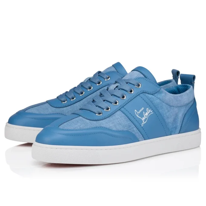 Retero – Sneakers – Calf Leather and Canvas – Ceruleo – Men