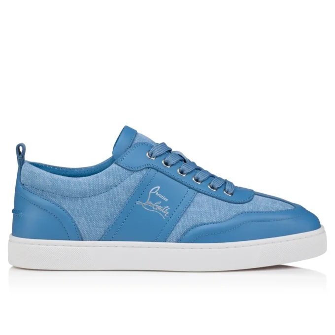 Retero – Sneakers – Calf Leather and Canvas – Ceruleo – Men