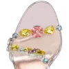 Rosa Z Jewel – 100 Mm Sandals – Tpu, Strass and Laminated Calf Leather – Leche – Women