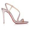 Rosalie Strass – 100 Mm Sandals – Suede and Laminated Calf Leather – Vintage Rose – Women