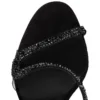 Rosalie Strass – 99 Mm Sandals – Suede and Strass – Black – Women