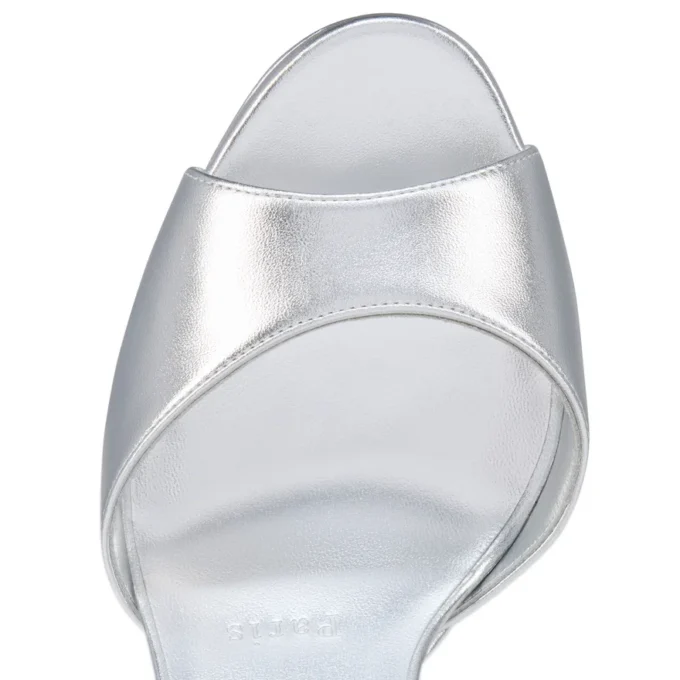Sandaloo – 130 Mm Strappy Sandals – Laminated Nappa Leather – Silver – Women