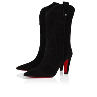 Santiabooty – 85 Mm Low Boots – Veau Velours – Black – Women