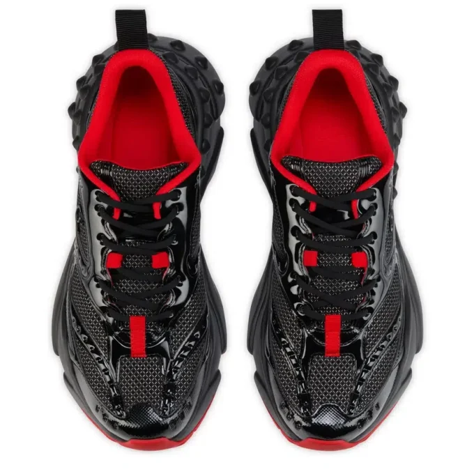 So Flo – Running Sneakers – Laminated Calf Leather – Black – Men So Flo – Running Sneakers – Laminated Calf Leather – Black – Men