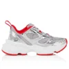 So Flo – Running Sneakers – Laminated Calf Leather – Silver – Women