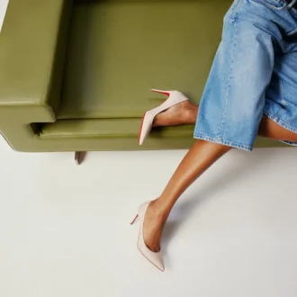 Sporty Kate – 85 Mm Pumps – Lamb Nappa Leather – Leche – Women