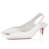 Sporty Kate Sling – 55 Mm Slingback Pumps – Lamb Nappa Leather – Bianco – Women