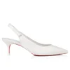 Sporty Kate Sling – 55 Mm Slingback Pumps – Lamb Nappa Leather – Bianco – Women