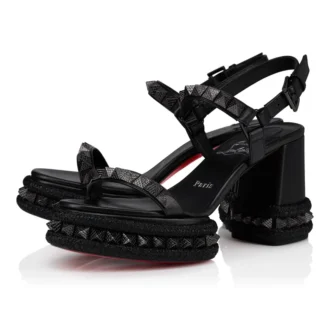 Superaclou – 85 Mm Strappy Sandals – Lamb Nappa Leather – Black – Women
