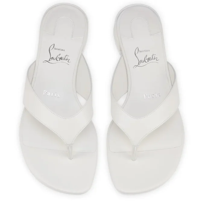 Sweet Janetonga – Thongs – Lamb Nappa Leather – Bianco – Women