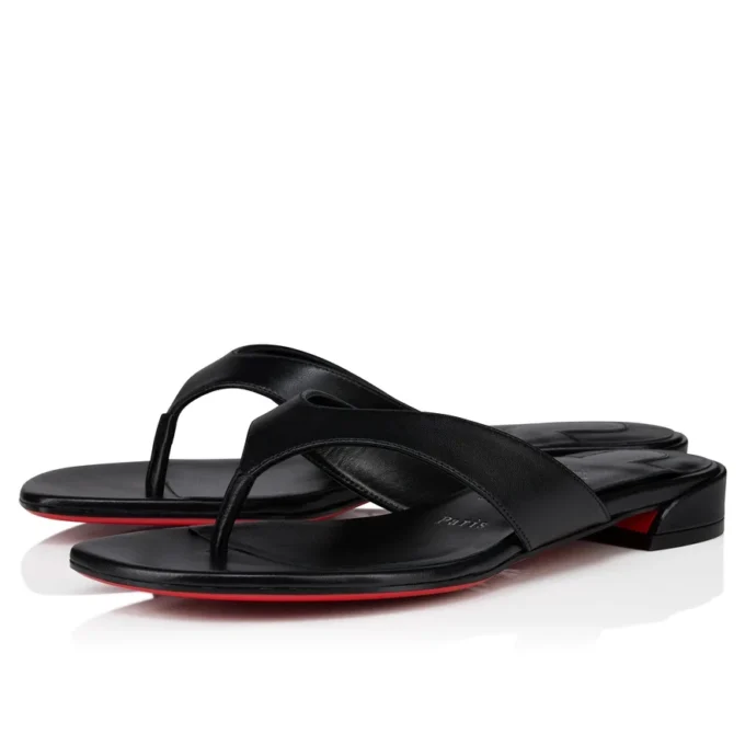 Sweet Janetonga – Thongs – Lamb Nappa Leather – Black – Women