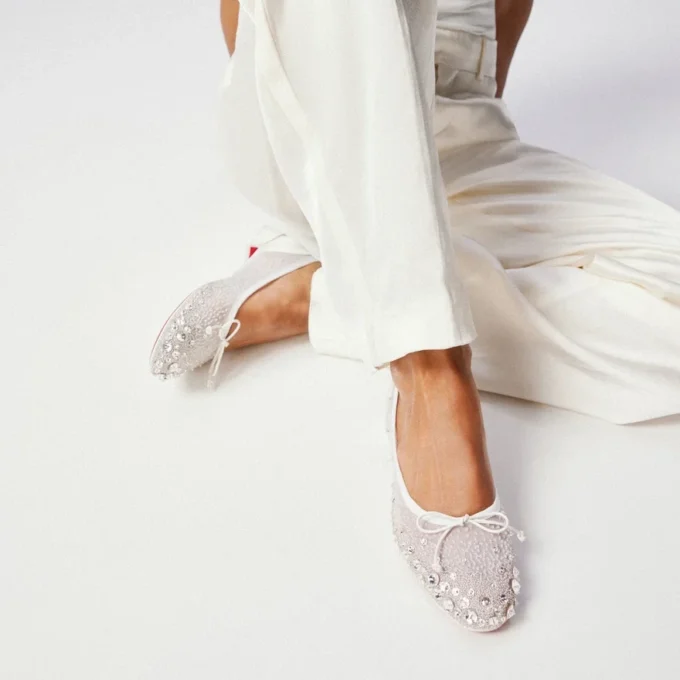 Sweetie Jane Sparkling – Ballerinas – Mesh and Strass – Bianco – Women