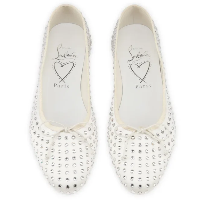 Sweetie Jane Strass Boum – Ballerinas – Crepe Satin – Version Ivory – Women