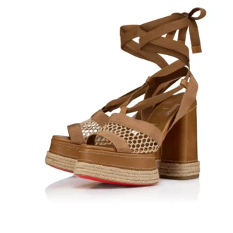 Toledissima – 130 Mm Espadrilles – Mesh and Waxed Calf Leather – Lionne – Women