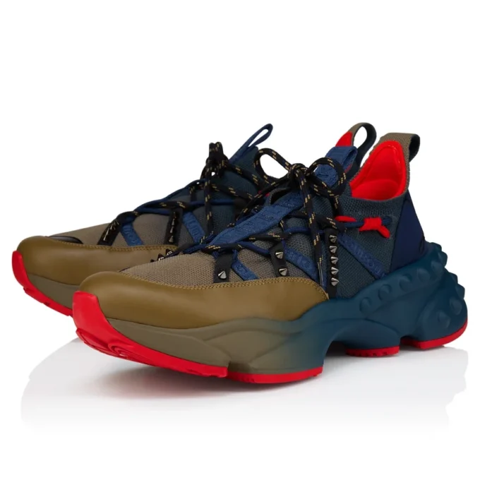 Trailnrun – Running Sneakers – Calf Leather, Neoprene and Mesh – Bronzo – Men