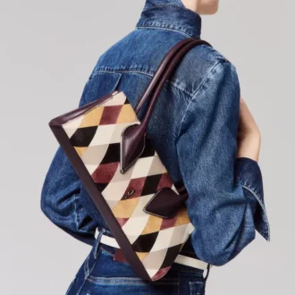 Venus – Shoulder Bag – Diamond-Shaped Calf Leather – Multicolor